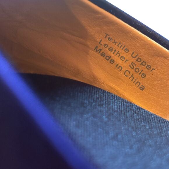 Badgley Mischka Navy Satin Pointed-Toe Slingback Heels w/ Crystal Buckle sz 8.5 - Picture 8 of 12